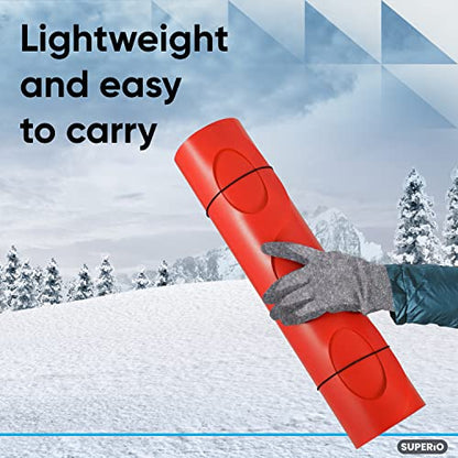 Superio Snow Slider Mat, Flexible Snow Sled Flying Carpet, Roll up Sleds for Kids 36" / Adults 54" Lightweight Plastic Snowboard Sled, 1 Pack - color: Red, size: 54"