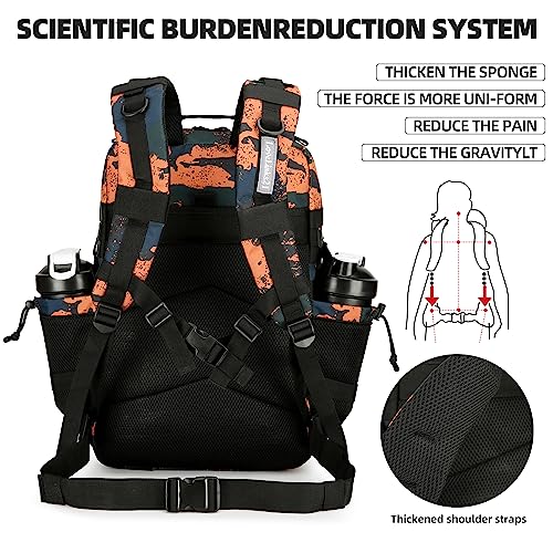 Military 45L Tactical Assault Backpack 3 day assault pack with Molle Waterproof backpack Rucksack for Tactical Backpacks - color: Marscamo