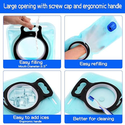 Hydration Bladder, 1.5-2-3L Water Bladder for Hiking Backpack, BPA-Free Leak Proof Water Reservoir Storage Bag, Water Pouch Hydration Pack for Camping Cycling Running - color: 2.5L-Water Bladder-Blue