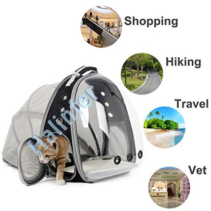 Back Extension Cat Travel Carrier Backpack (Black, Clear Window) - color: Black