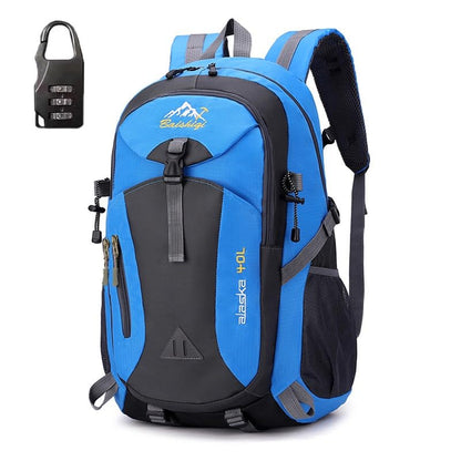 Travel Backpack 40L.Flight Friendly Approved Carry-on Luggage,Anti theft.Water.resistant.Lightweight.Business.Rucksack,Durable Large Weekender Bag Daypack Fits 17.3 Inch Laptop Unisex - color: Grey and Blue