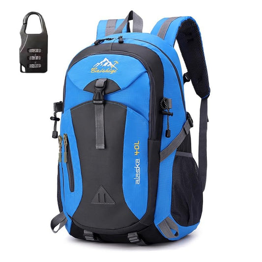 Travel Backpack 40L.Flight Friendly Approved Carry-on Luggage,Anti theft.Water.resistant.Lightweight.Business.Rucksack,Durable Large Weekender Bag Daypack Fits 17.3 Inch Laptop Unisex - color: Grey and Blue