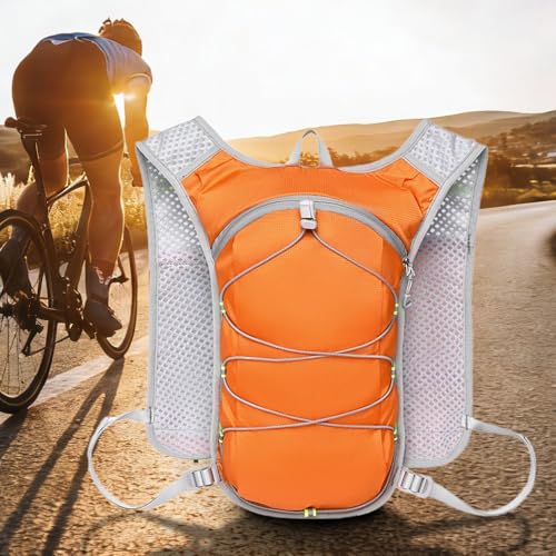 Travel Hiking Cycling Lightweight Backpack Adjustable shoulder straps, Running Hydration Vest for Outdoor Trail for Men Women-Orange