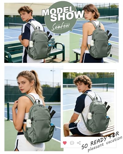 SEAFEW Green Latge Pickleball Sling Bag for Men and Women, Lightweight Pickleball Crossbody Backpack with Skin-Soft Fabric & Water Bottle Holder, - color: H- Large Green