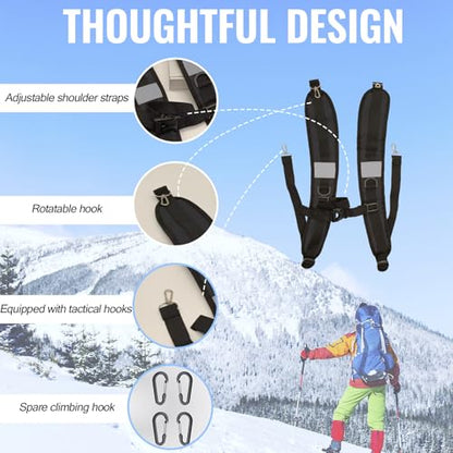 PAASTAl Backpack Straps,Relacement Adjustable Padded Shoulder Straps for Bag, with Metal/Plastic Clips. - color: Black Alloy