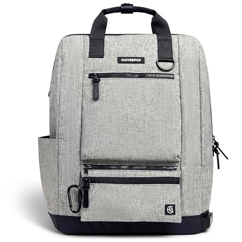 Cleverpup Porter 2-in-1 Dog Gear Backpack – Premium Dog Travel Bag with 10 Pockets, Zip-Off Treat Pouch, Leash Clip, Waterproof Pockets & Water Bottle Holder – Weekend, Hiking, Camping, Heather Grey - color: Heather Grey