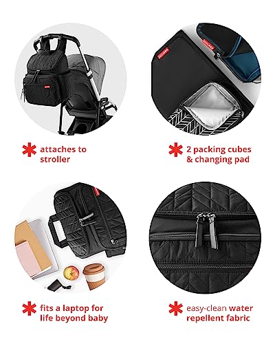 Skip Hop Diaper Bag Backpack: Forma, Multi-Function Baby Travel Bag with Changing Pad & Stroller Attachment, Sage - color: Sage