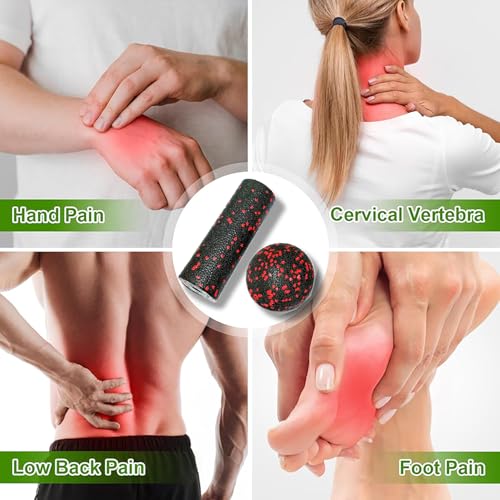 Extra Mini Foam Roller - High Density Massage Roller, Extra Small Yoga Roller for Physical Therapy, Myofascial Release, Deep Tissue & Muscle Recovery of Arms and Legs - color: Red