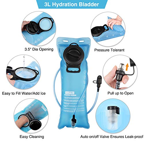 NOOLA Hydration Backpack with 3L TPU Water Bladder, Tactical Molle Water Backpack for Men Women, Hydration Pack for Hiking, Biking, Running and Climbing - color: Shadowstand