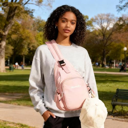 Crossbody Bag for Women Mini Backpack Purse Sling Bag Travel Hiking Chest Bag Daypack Small Casual Fanny Pack - color: Pink