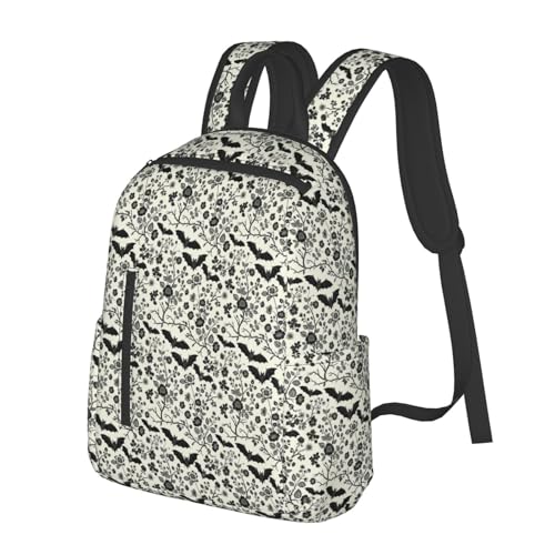 Laptop Backpack Goth Bat, Cushioned Back Panel, Front Zip, for Daily Commute & Outdoors - color: Picture (49)