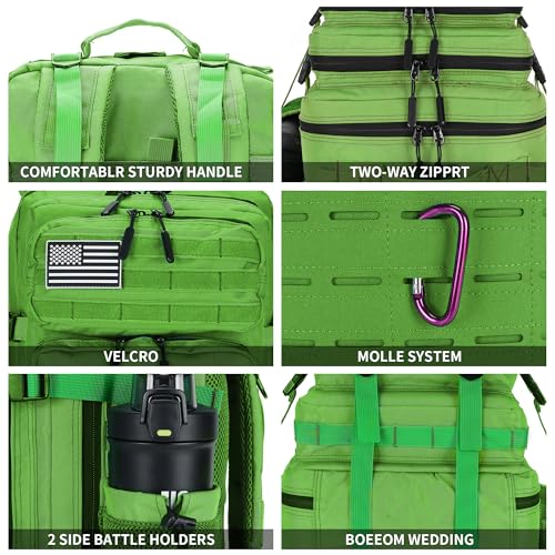 Military Tactical Backpack 45L/25L 3 Day Assault Pack Molle Daypack Hiking Backpack for Men and Women - color: Green, size: 45L