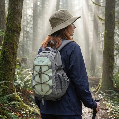 Small Hiking Backpack, Water-Resistant Lightweight Daypack with Compression Straps, Multi-Pocket Outdoor Backpack for Men Women, Camping, Travel, Hiking, Daily Use