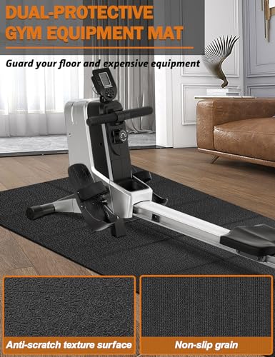 Treadmill Mat 68"x24", WERCHO Foldable Walking Pad Mat for Carpet Hardwood Floors 4mm Heavy-Duty Exercise Equipment Mat for Treadmil Pad,Spin Bike, Elliptical Trainer, Home, Gym - size: 68"L x 24"W x 0.16"Th