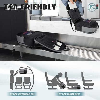 Travel Laptop Backpack, 17 Inch Extra Large Laptop Backpack with USB Charging Hole 45L Anti Theft Travel Backpack Water Resistant College Business Computer Bag Fit 17.3 Inch Laptop for Men Women Grey - color: Grey