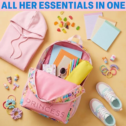 Get Trend Disney Princess Kids Backpack for Girls, 18 inch Bookbag with Padded Straps, Travel School Bag, Girls Gifts (Multi Princess) - color: Multi Princess