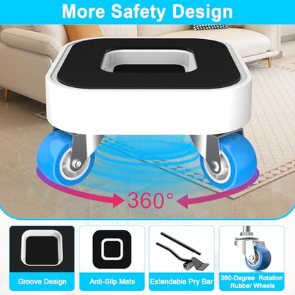 New Upgrade Furniture Sliders, Furniture Dolly with 360° Rotatable Wheels, Furniture Movers for Moving Heavy Duty Sofa, Bed, Load Capacity Up to 900lb - size: 1.25in wheels + 1 pry bar