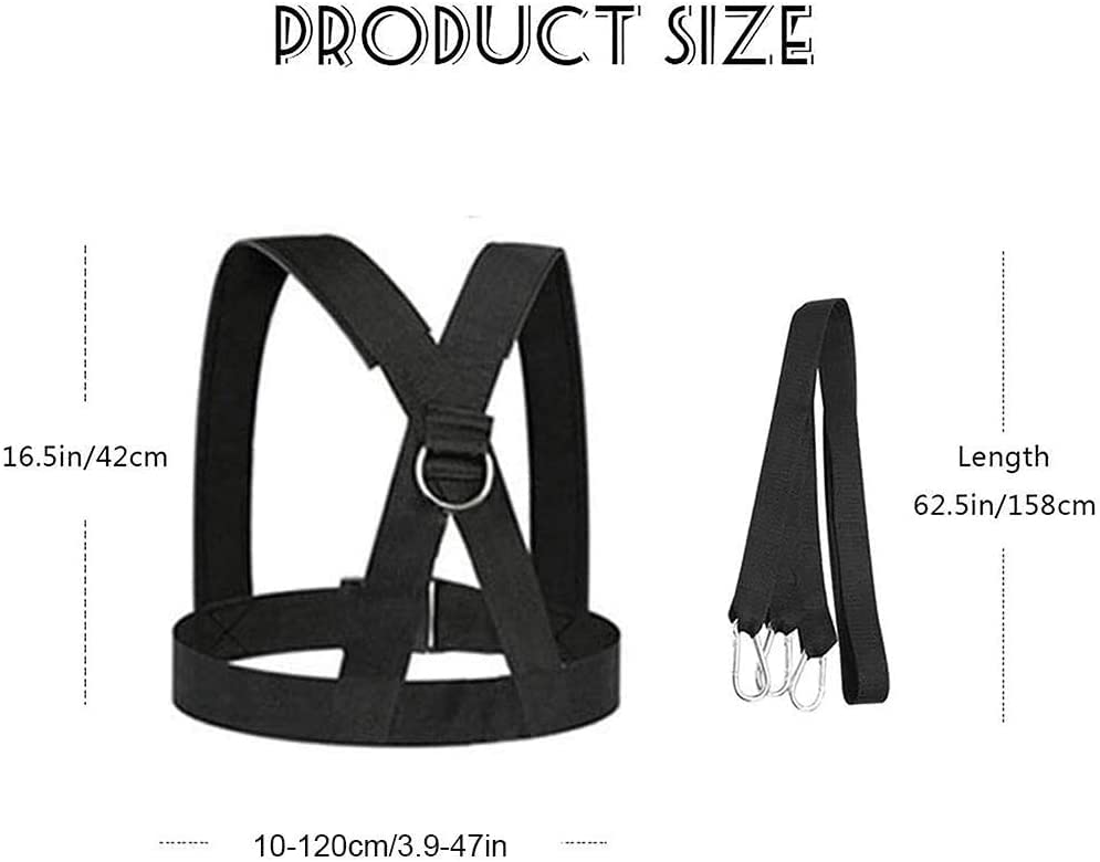 Sled Harness, Weight Speed Tire Pulling Workout Resistance and Assistance Trainer Physical Training Rope Football Exercise Equipment for Outdoor Indoor Men and Women - size: 13.1FT