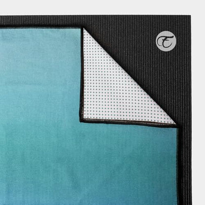 Eunzel Hot Yoga Towel, Non Slip Yoga Mat Towel Sweat Absorbent Printed Yoga Towel with Grip Dots for Hot Yoga, Pilates and Workout 72"x 24", Teal Flow - color: Teal Flow
