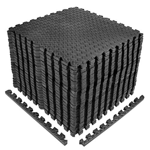 WF Athletic Supply Interlocking Exercise Foam Mats, 3/4-Inch Thickness Gym Flooring Tiles, Extra Thick Eva Foam Fitness Equipment Mat & Home Protective Flooring Cushion