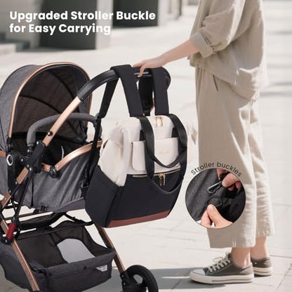 LOVEVOOK Baby Diaper Bag Backpack, Large Bag for Boys & Girls (Black, M-3pcs) - color: Black