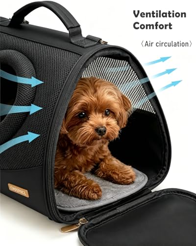 Small Dog Cat Chest Carrier Backpack,Adjustable Ventilated Front Facing Backpack Carrier for Small Dogs Cats Puppy,Airline Approved Lightweight Doggy Backpack for Travel Hiking Outdoor - color: Black