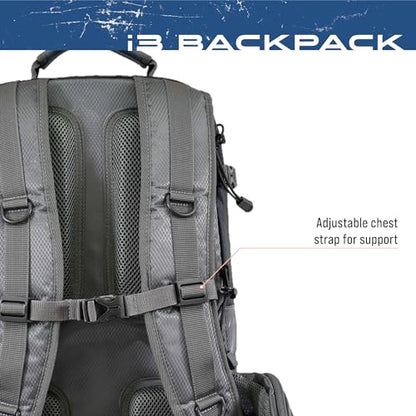 FROGG TOGGS i3 Fishing Backpack, Tackle Storage, Includes 3-3600 Bait Trays - color: Black