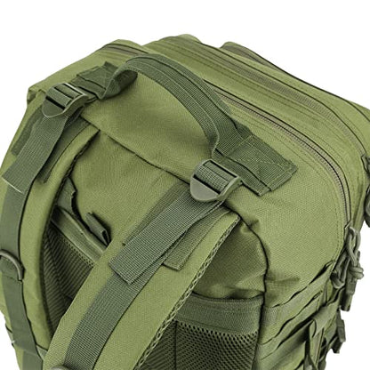 REEBOW GEAR Military Tactical Backpack for Men Large Army 3 Day Assault Pack Molle Hiking Daypack Bag (Green) - color: Green