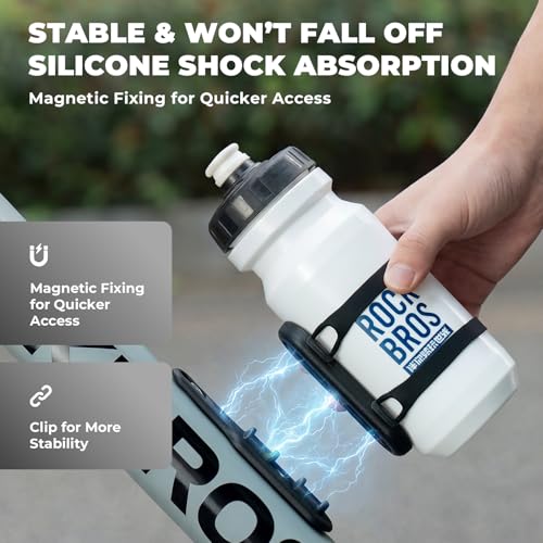 ROCKBROS Magnetic Strap Water Bottle Holder with Quick-Release Button for Road Bikes, Mountain Bikes, Scooters, Backpacks, and Folding Bikes - size: Solid Strap Design
