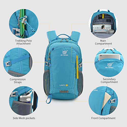 SKYSPER Small Hiking Backpack, 20L Lightweight Travel Backpacks Hiking Daypack for Women Men - color: Lantc20-skyblue, size: 20l