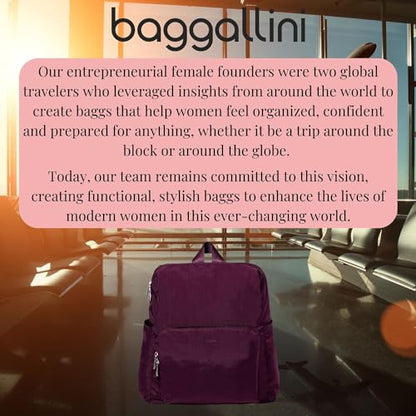 Baggallini Women's Carryall Packable Backpack, Mulberry - color: Mulberry