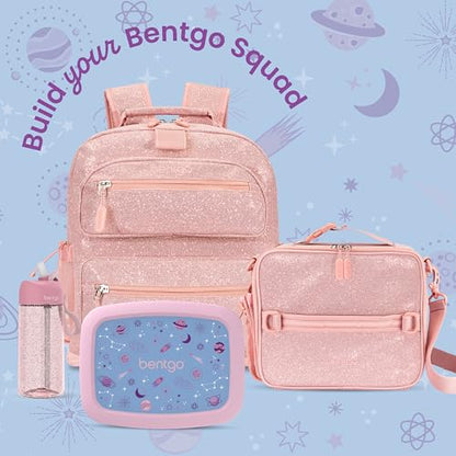 Bentgo Kids Lunch Bag - Durable, Double-Insulated Lunch Bag for Kids 3+; Holds Lunch Box, Water Bottle, & Snacks; Easy-Clean Water-Resistant Fabric & Multiple Zippered Pockets (Lavender Galaxy) - color: Lavender Galaxy