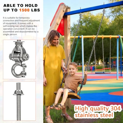Heavy Duty Swing Hanger with 180°Rotation 1500LB | 2-Pack Stainless steel Bearing Silent Capacity for Sandbag Yoga Swing Hammock Chair