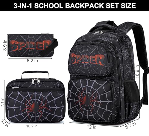 JIANYA School Backpack for Boys and Girls Elementary Children's School Bag Kids Backpack with Lunch Box - color: Letters/ Blue