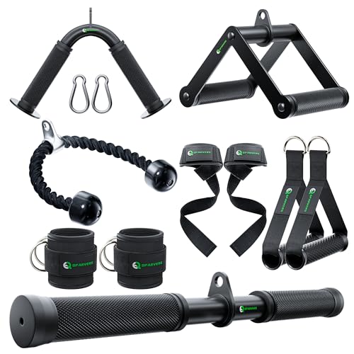 QPARVERS Cable Machine Attachment LAT Pulldown Attachments Cable Machine Accessories for Home Gym