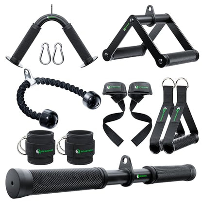 QPARVERS Cable Machine Attachment LAT Pulldown Attachments Cable Machine Accessories for Home Gym