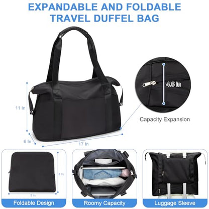 RDTGO Travel Backpack For Women, 40L Carry-On Backpack, Airline Approved Personal Item Bag, Waterproof Laptop Backpack with Large Duffel, Casual Daypack for Buisness Gym Weekend Hiking (Black) - color: Black
