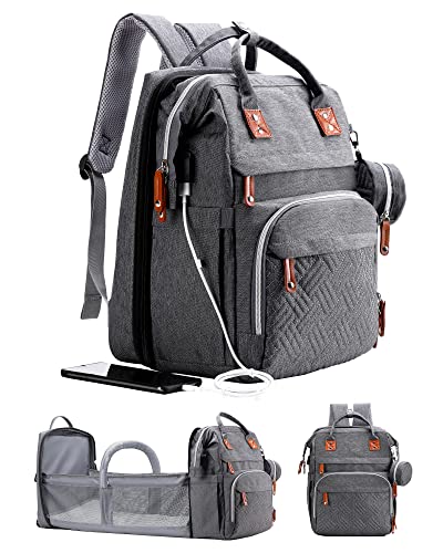 ISMGN Diaper Bag Backpack with Changing Station, Extra Large Diaper Bag, Multifunctional Diaper Bag, Baby Bag, Deep Gray - color: Upgrade Deep Gray
