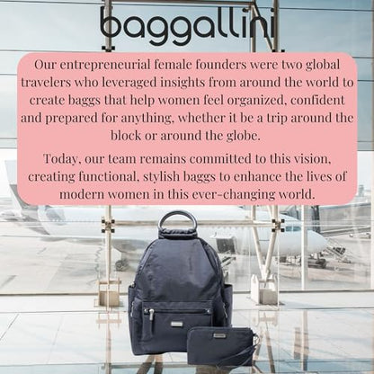 Baggallini All Day Backpack with RFID Phone Wristlet - Lightweight Travel Backpack for Women - color: French Navy