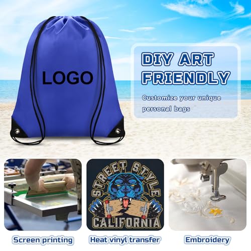 Grneric Drawstring Backpack Bulk 70Pcs String Backpack Drawstring Bags Cinch Bag Sackpack for Men Women Gym(Navy Blue) - color: Navy Blue
