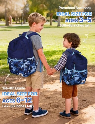 VASCHY School Backpack, Lightweight Classic Cute Aesthetic Bookbag Daypack for Teen Boys Girls Traveling/Gym/Middle School Navy Camo - color: Navy Camo-l, size: Large-17in
