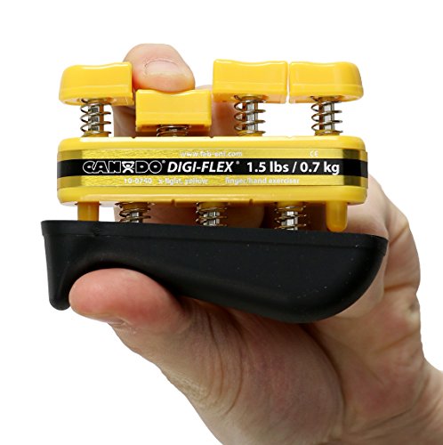 CanDo Digi-Flex Hand and Finger Exerciser Yellow-X-Light - For Dexterity, Strength, and Flexibility for Fingers, Hands, and Forearms