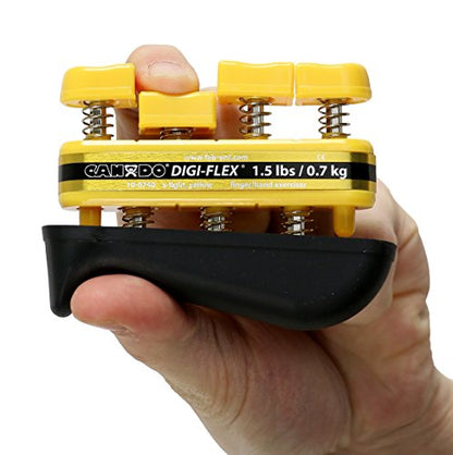 CanDo Digi-Flex Hand and Finger Exerciser Yellow-X-Light - For Dexterity, Strength, and Flexibility for Fingers, Hands, and Forearms