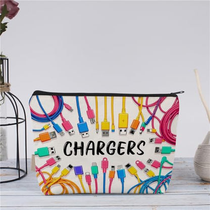 Vibrant Makeup Bag - Double-Sided Print Travel Organizer, Soft Cosmetic Pouch for Women, Ideal Gift for Birthday Graduation Christmas (White, Style D) - style: Style D