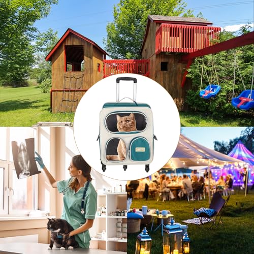 Pet Backpack Carrier, Portable and Ventilated, Nylon Dogs Cats and Small Animal Travel Bag 14.17", (Sea Blue, 1 Pcs), Intended for Hiking/Camping/Traveling - color: Sea Blue