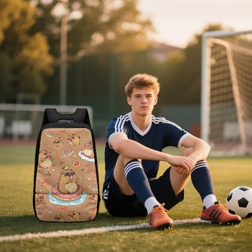 Basketball Backpack With Separate Ball Compartment And Shoes Fit Basketball Volleyball Football - color: Cute Capybara