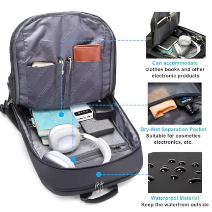 BANGE Smart Business Laptop Backpack Waterproof can fit 15.6-17.3 Inch Laptop with 3.0 USB charging port for men and women - color: Green