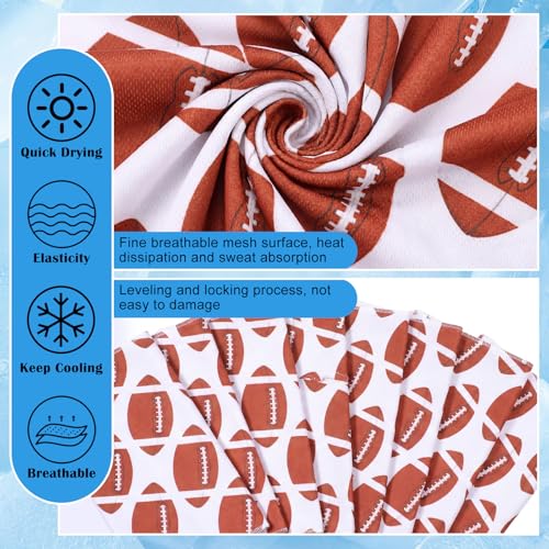 FuWeave 12 Pack Football Cooling Towel 40 x 12 Inch Breathable Sport Cooling Towel Microfiber Fast Drying Team Gifts for Athletes Yoga Gym Camping Running - style: Football