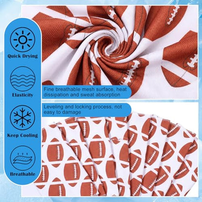 FuWeave 12 Pack Football Cooling Towel 40 x 12 Inch Breathable Sport Cooling Towel Microfiber Fast Drying Team Gifts for Athletes Yoga Gym Camping Running - style: Football