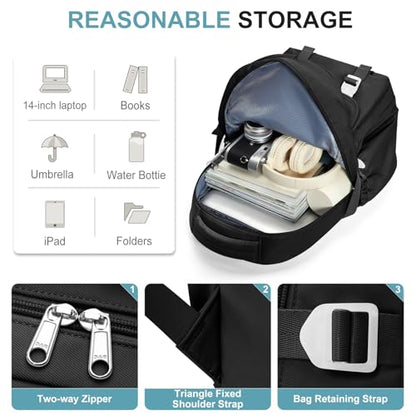 Preppy Black Middle School Backpack for Teens Girls Boys Waterproof Backpack with Lots of Pockets College Backpacks for Women Men Cute School Bag for Students - color: A1-black